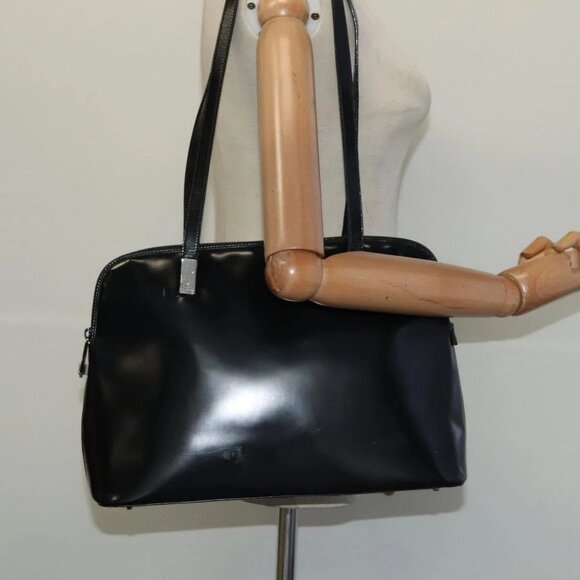 GUCCI Shoulder Bag Enamel Black Silver 002 1038 Auth ti3139 - Picture 3 of 16